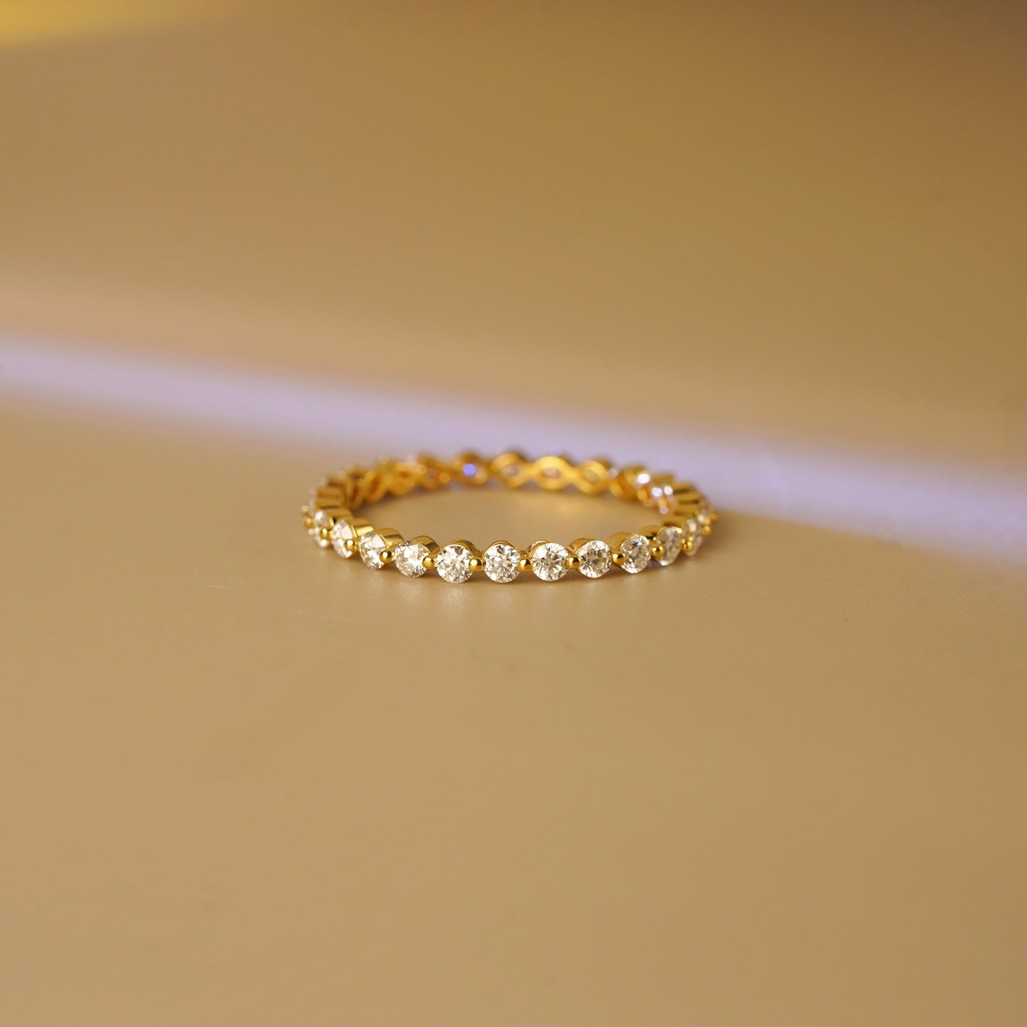 0.69 TCW Round Lab-Grown Diamond Full Eternity Wedding Band