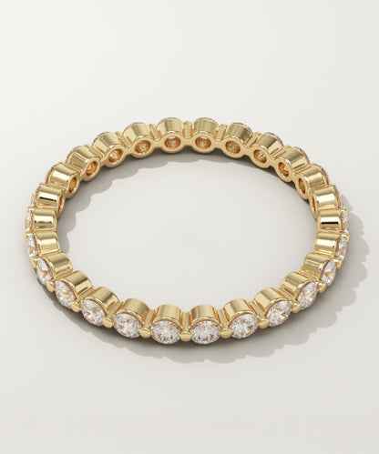0.69 TCW Round Lab-Grown Diamond Full Eternity Wedding Band