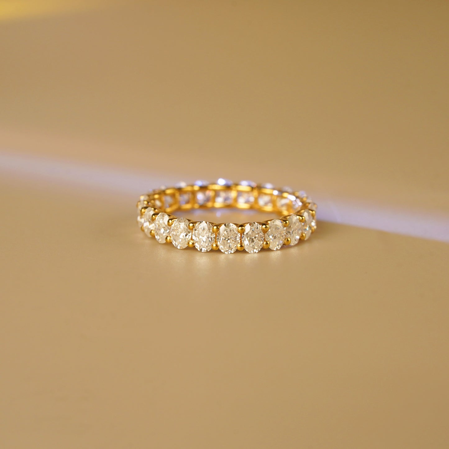 3.15 TCW Oval Lab-Grown Diamond Full Eternity Wedding Band
