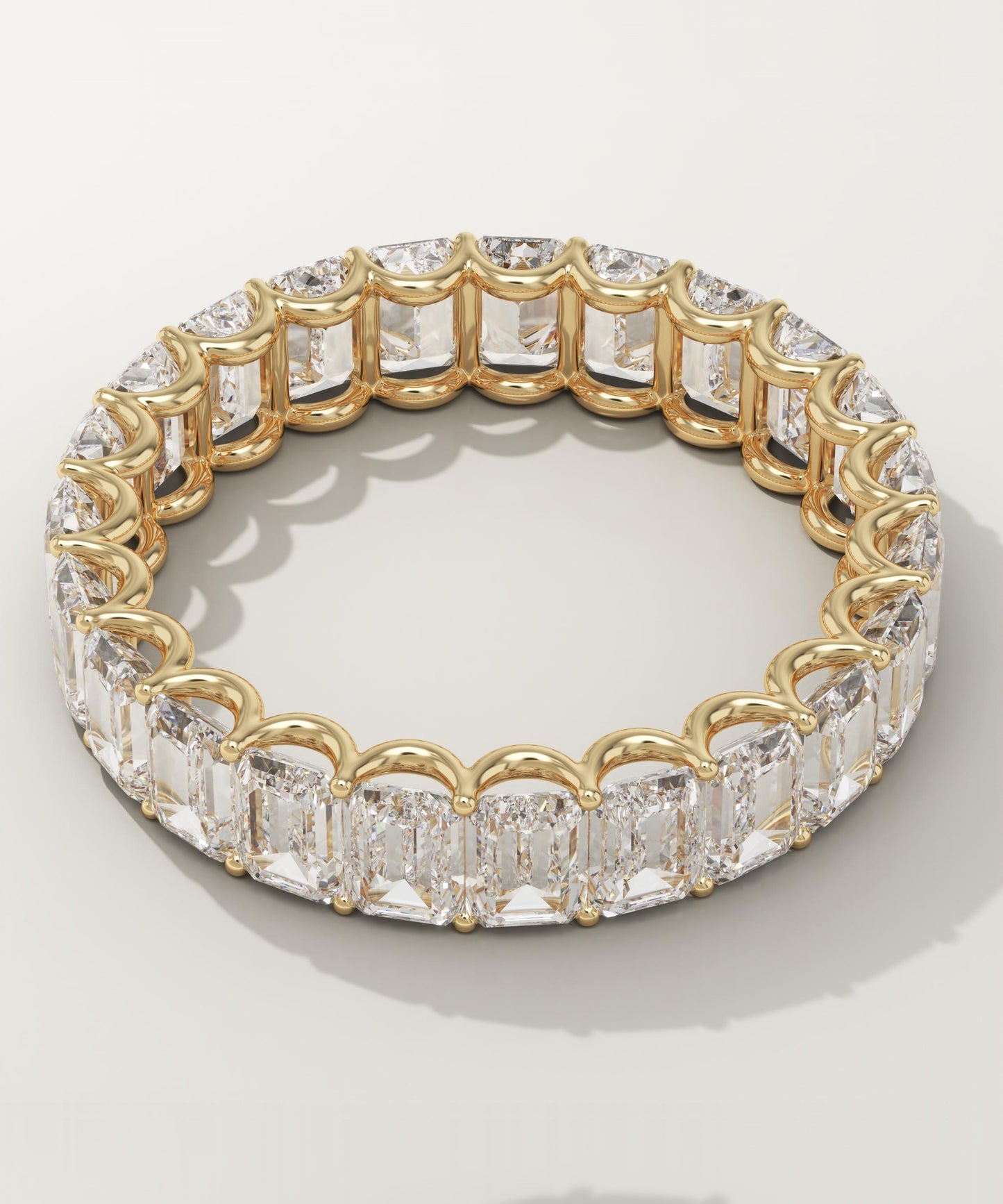 4.6 TCW Emerald Lab-Grown Diamond Full Eternity Wedding Band