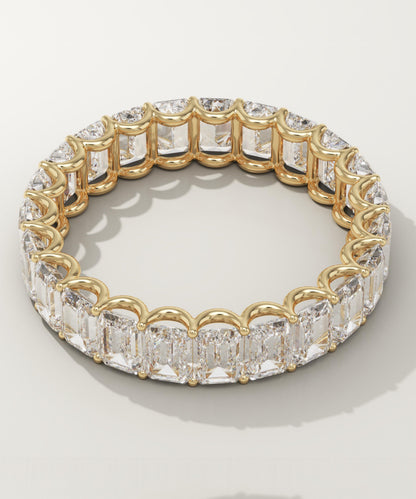 4.6 TCW Emerald Lab-Grown Diamond Full Eternity Wedding Band