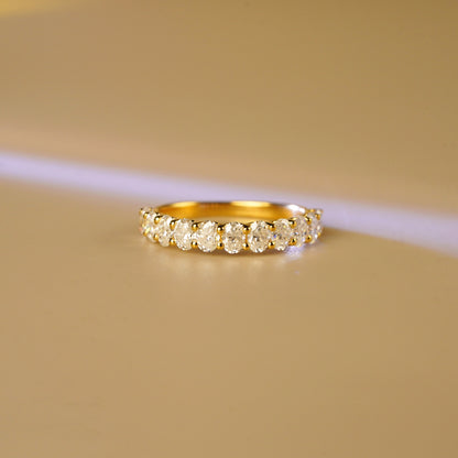 1.35 TCW Oval Lab-Grown Diamond Half Eternity Wedding Band