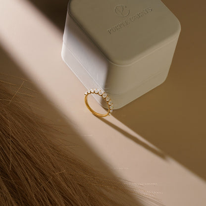1.35 TCW Oval Lab-Grown Diamond Half Eternity Wedding Band