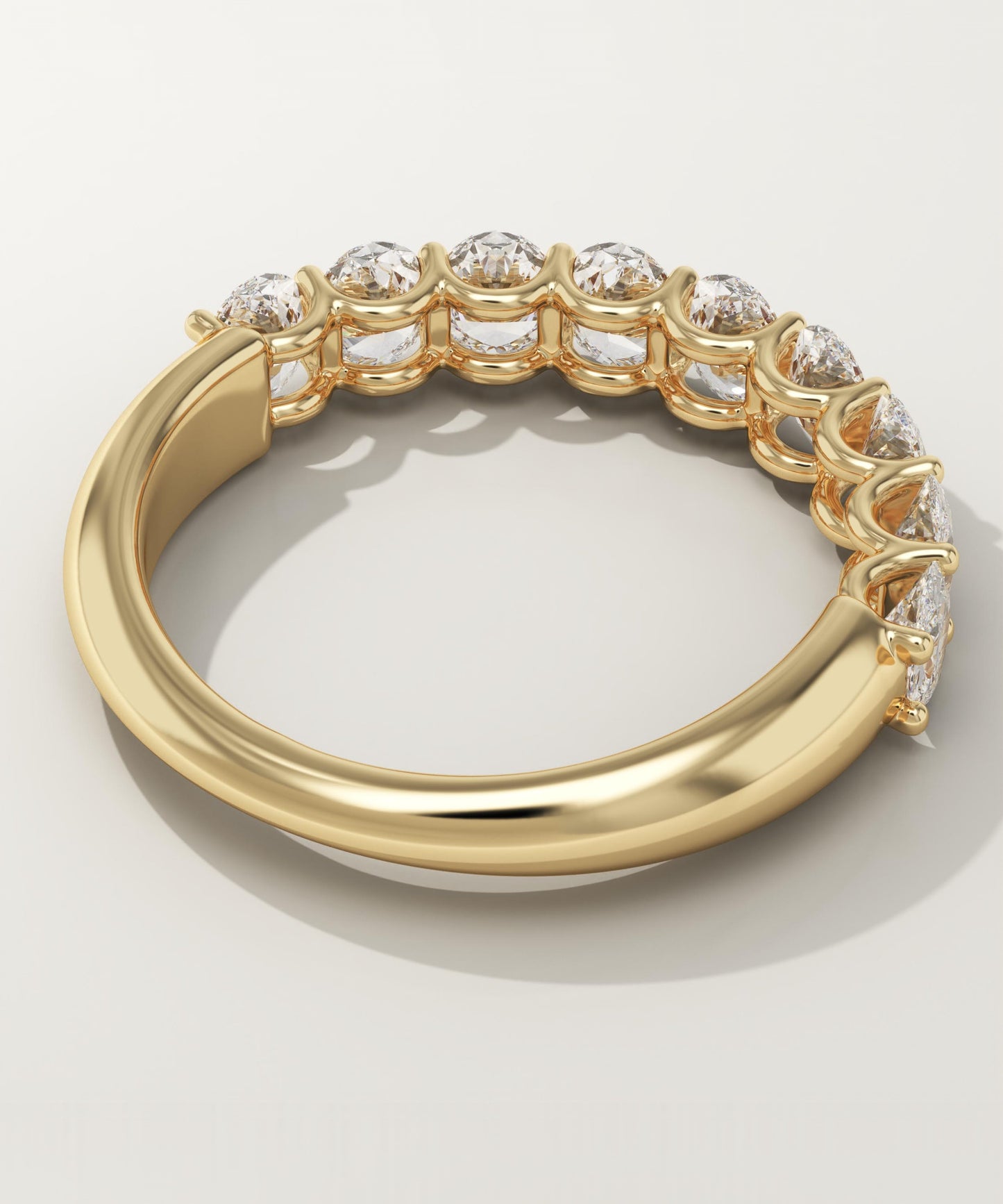 1.35 TCW Oval Lab-Grown Diamond Half Eternity Wedding Band