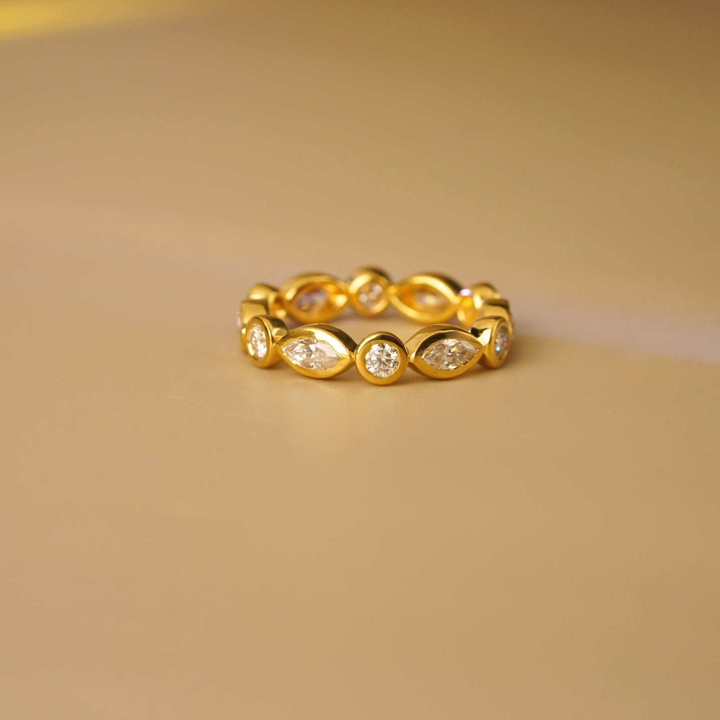 2.72 TCW Round & Marquise Lab-Grown Diamond Full Eternity Wedding Band