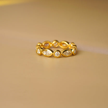2.72 TCW Round & Marquise Lab-Grown Diamond Full Eternity Wedding Band