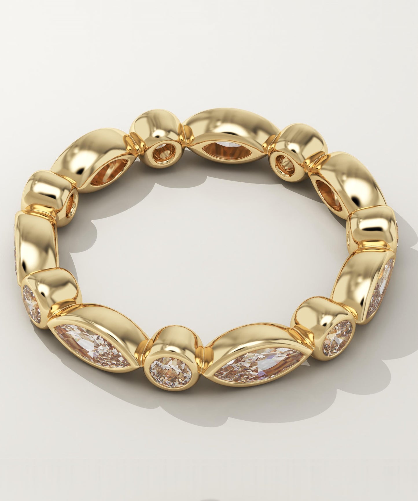 2.72 TCW Round & Marquise Lab-Grown Diamond Full Eternity Wedding Band