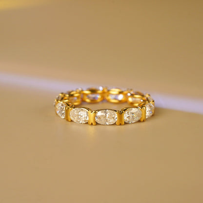 2.25 TCW Oval Lab-Grown Diamond Full Eternity Wedding Band