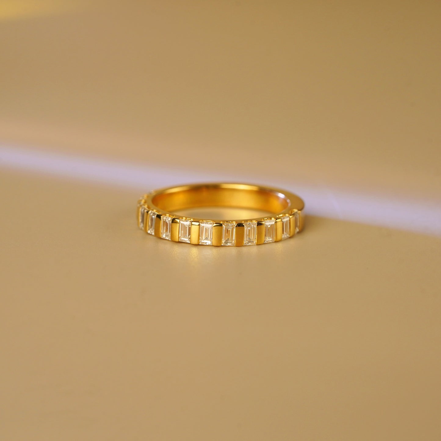 1.08 TCW Baguette Lab-Grown Diamond Half Eternity Wedding Band