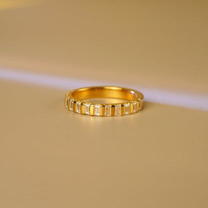 1.08 TCW Baguette Lab-Grown Diamond Half Eternity Wedding Band