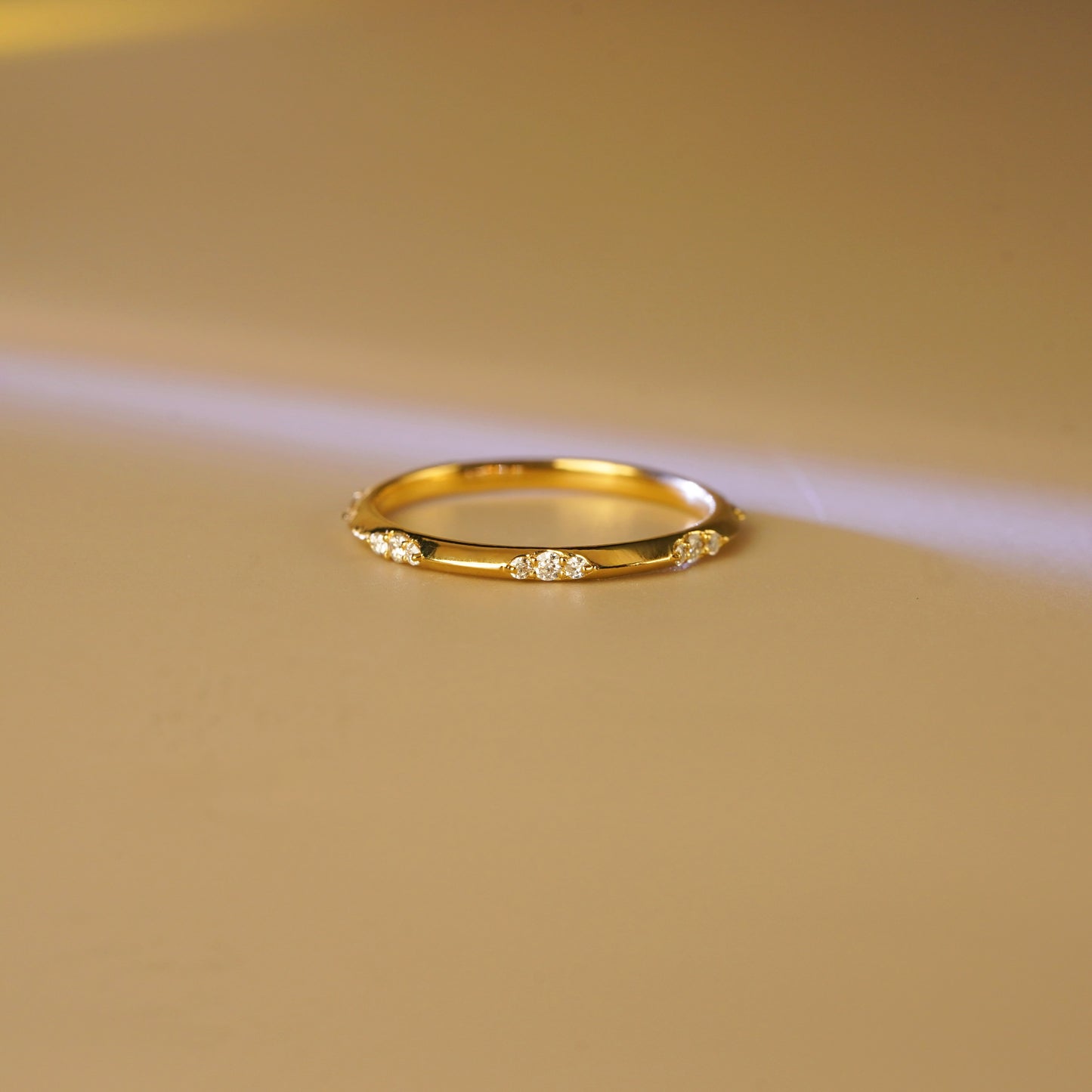 0.09 TCW Round Lab-Grown Diamond Flush Setting Wedding Band