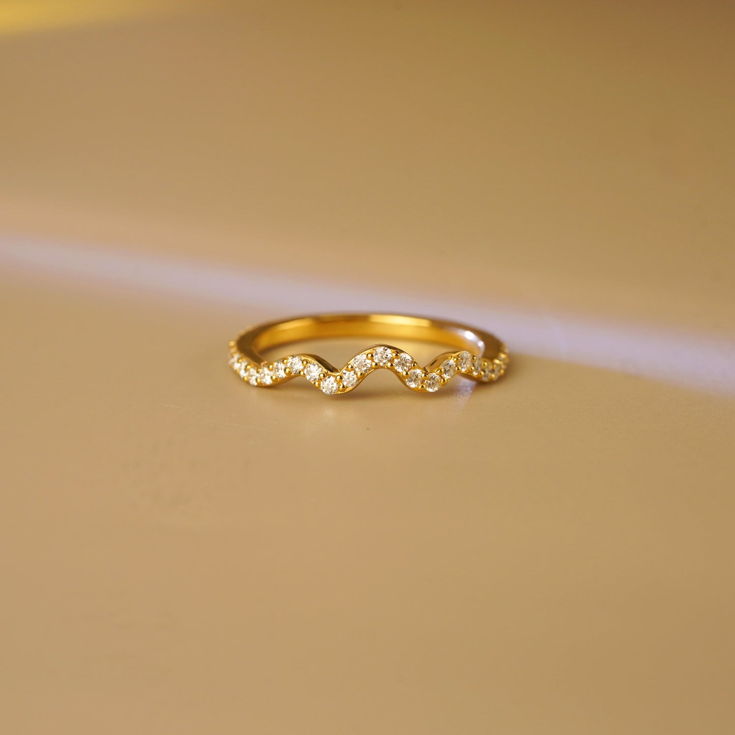 0.58 TCW Round Lab-Grown Diamond Curved Wedding Band