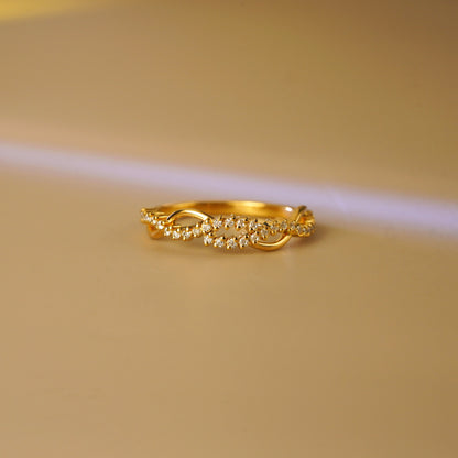 0.16 TCW Round Lab-Grown Diamond Twisted Wedding Band