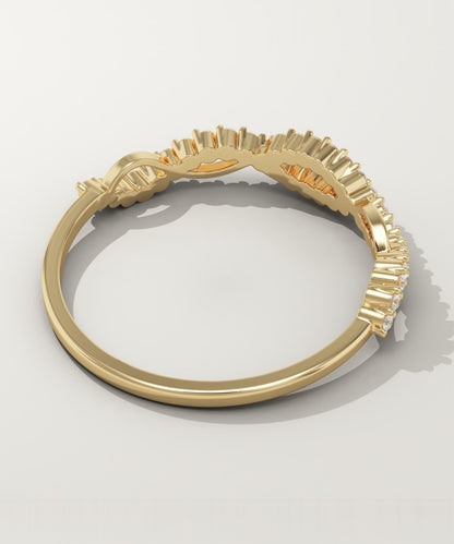 0.16 TCW Round Lab-Grown Diamond Twisted Wedding Band