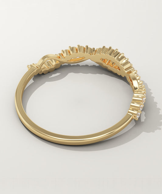 0.16 TCW Round Lab-Grown Diamond Twisted Wedding Band