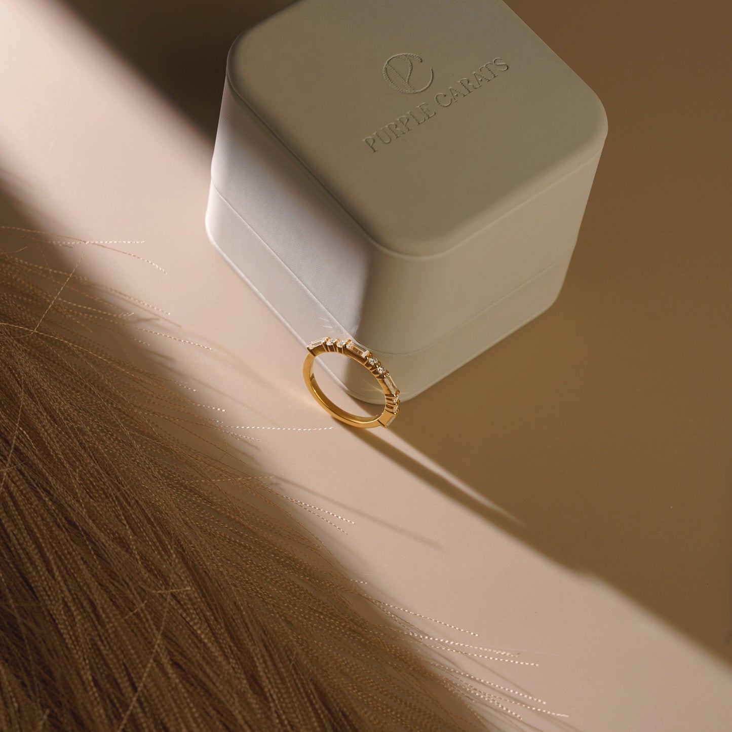 0.7 TCW Baguette & Round Lab-Grown Diamond Half Eternity Wedding Band