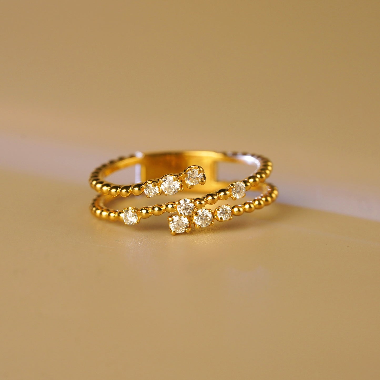 0.267 TCW Round Lab-Grown Diamond Spiral Wedding Band