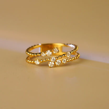 0.267 TCW Round Lab-Grown Diamond Spiral Wedding Band
