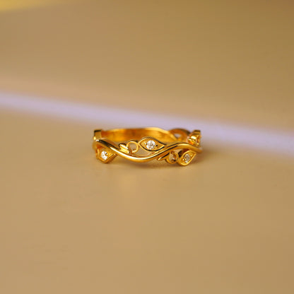 0.11 TCW Round Lab-Grown Diamond Twig Wedding Band