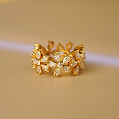 3.55 TCW Pear & Round Lab-Grown Diamond Full Eternity Wedding Band