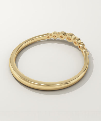 0.108 TCW Round Lab-Grown Diamond Curved Wedding Band