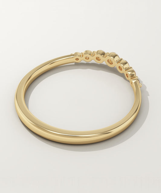 0.108 TCW Round Lab-Grown Diamond Curved Wedding Band