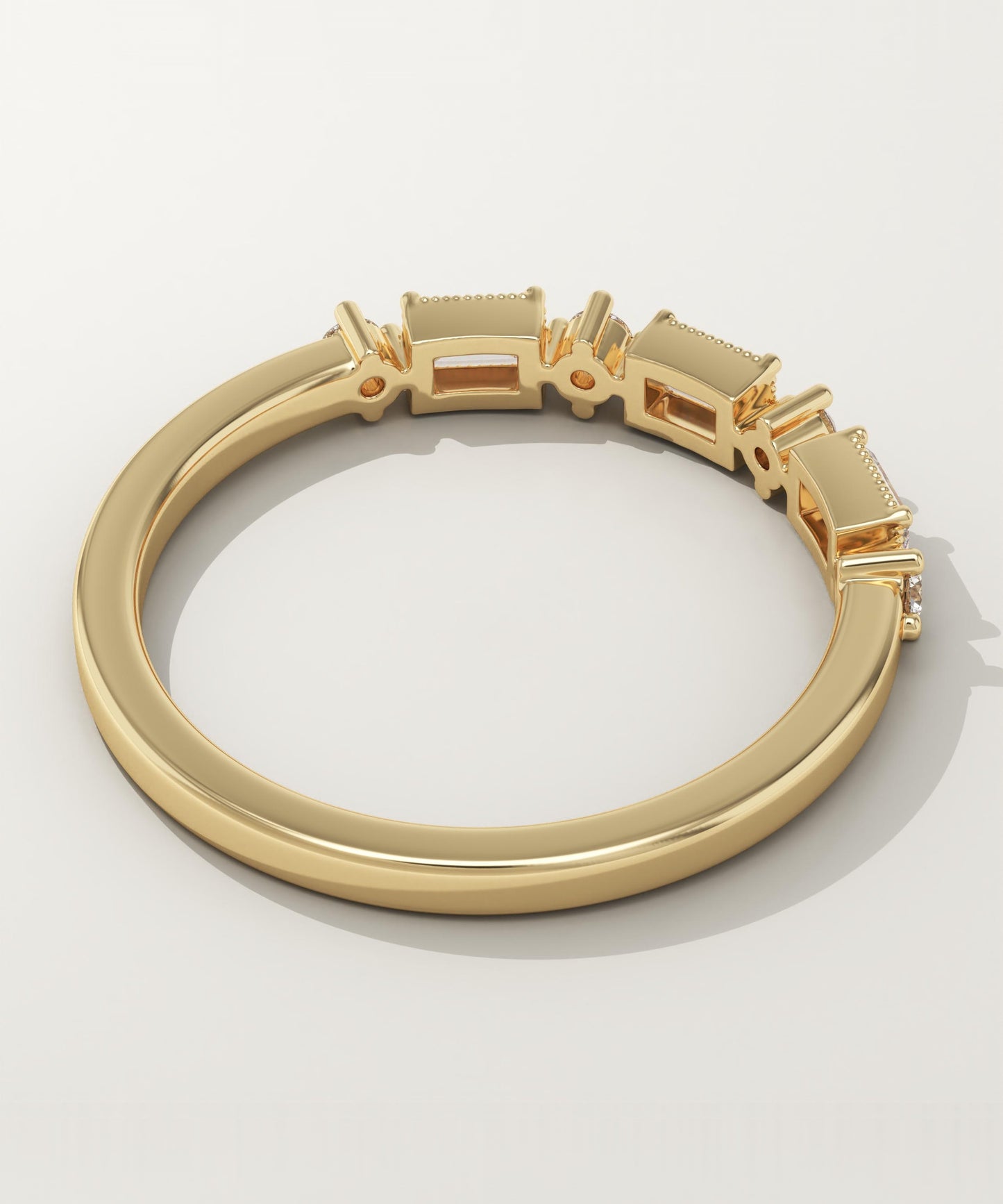 0.31 TCW Baguette & Round Lab-Grown Diamond Half Eternity Wedding Band