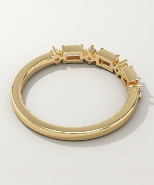 0.31 TCW Baguette & Round Lab-Grown Diamond Half Eternity Wedding Band