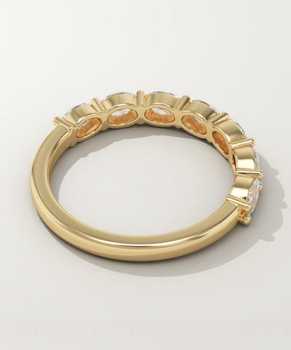 1.18 TCW Oval Lab-Grown Diamond Half Eternity Wedding Band