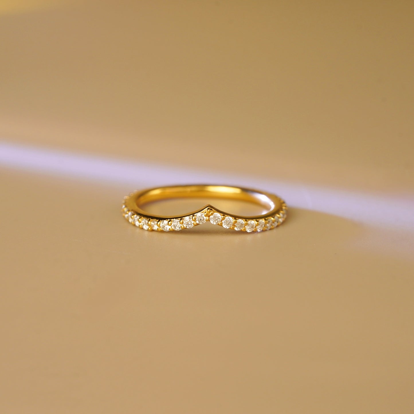 0.62 TCW Round Lab-Grown Diamond Curved Wedding Band
