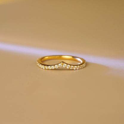 0.62 TCW Round Lab-Grown Diamond Curved Wedding Band