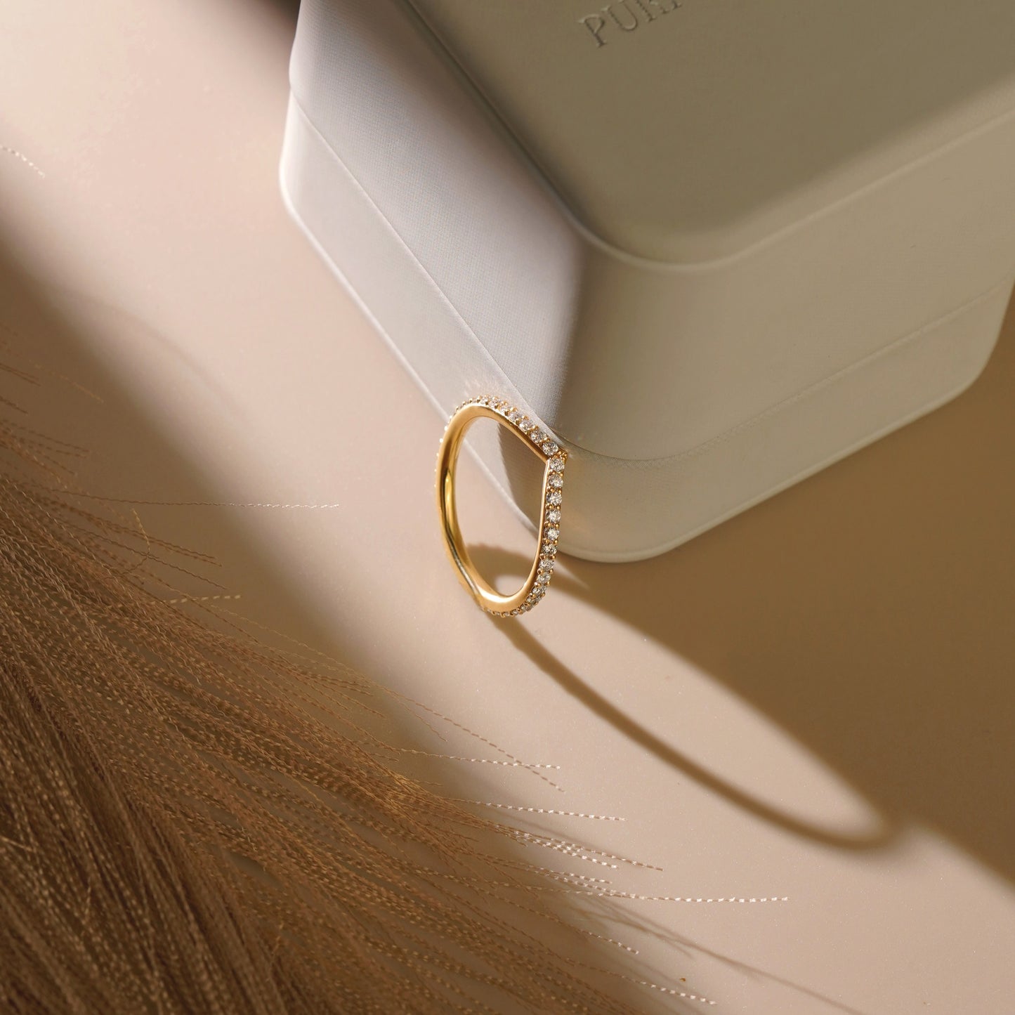 0.62 TCW Round Lab-Grown Diamond Curved Wedding Band