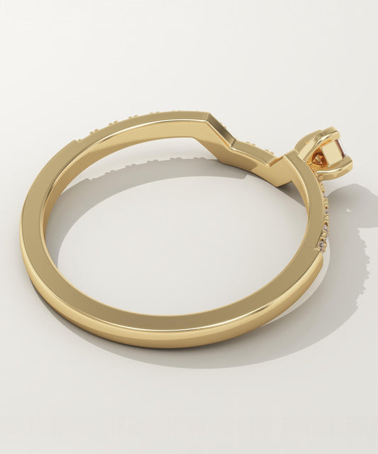 0.25 TCW Emerald Square & Round Lab-Grown Diamond Curved Wedding Band