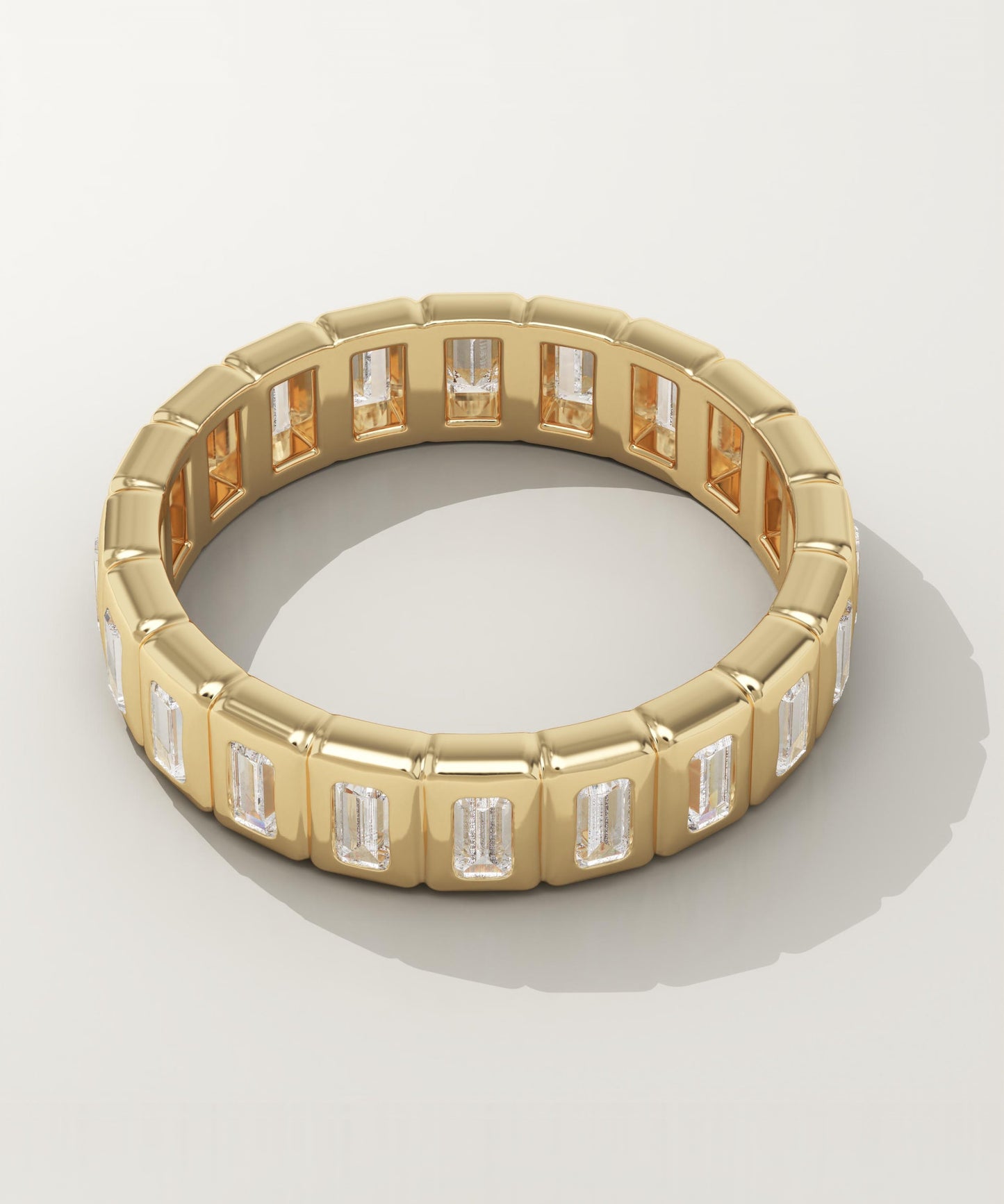 0.8 TCW Baguette Lab-Grown Diamond Full Eternity Bezel Wedding Band