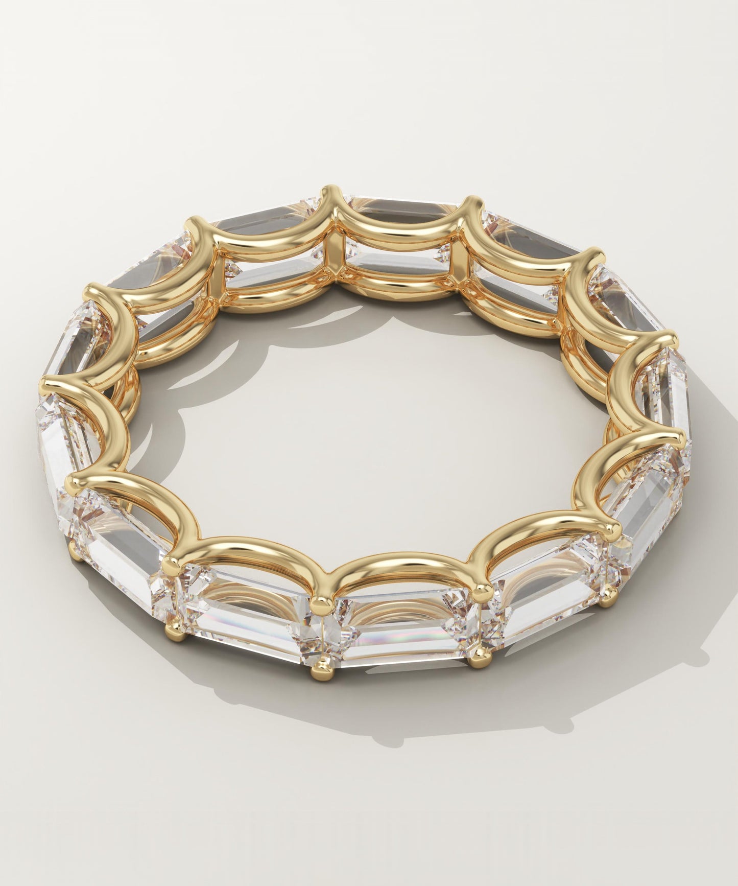 2.55 TCW Emerald Lab-Grown Diamond Full Eternity Wedding Band