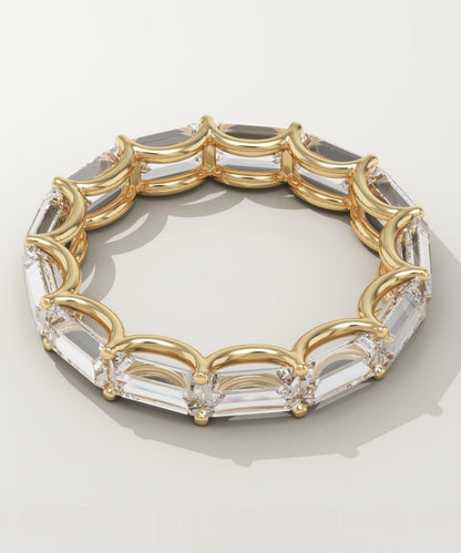 2.55 TCW Emerald Lab-Grown Diamond Full Eternity Wedding Band
