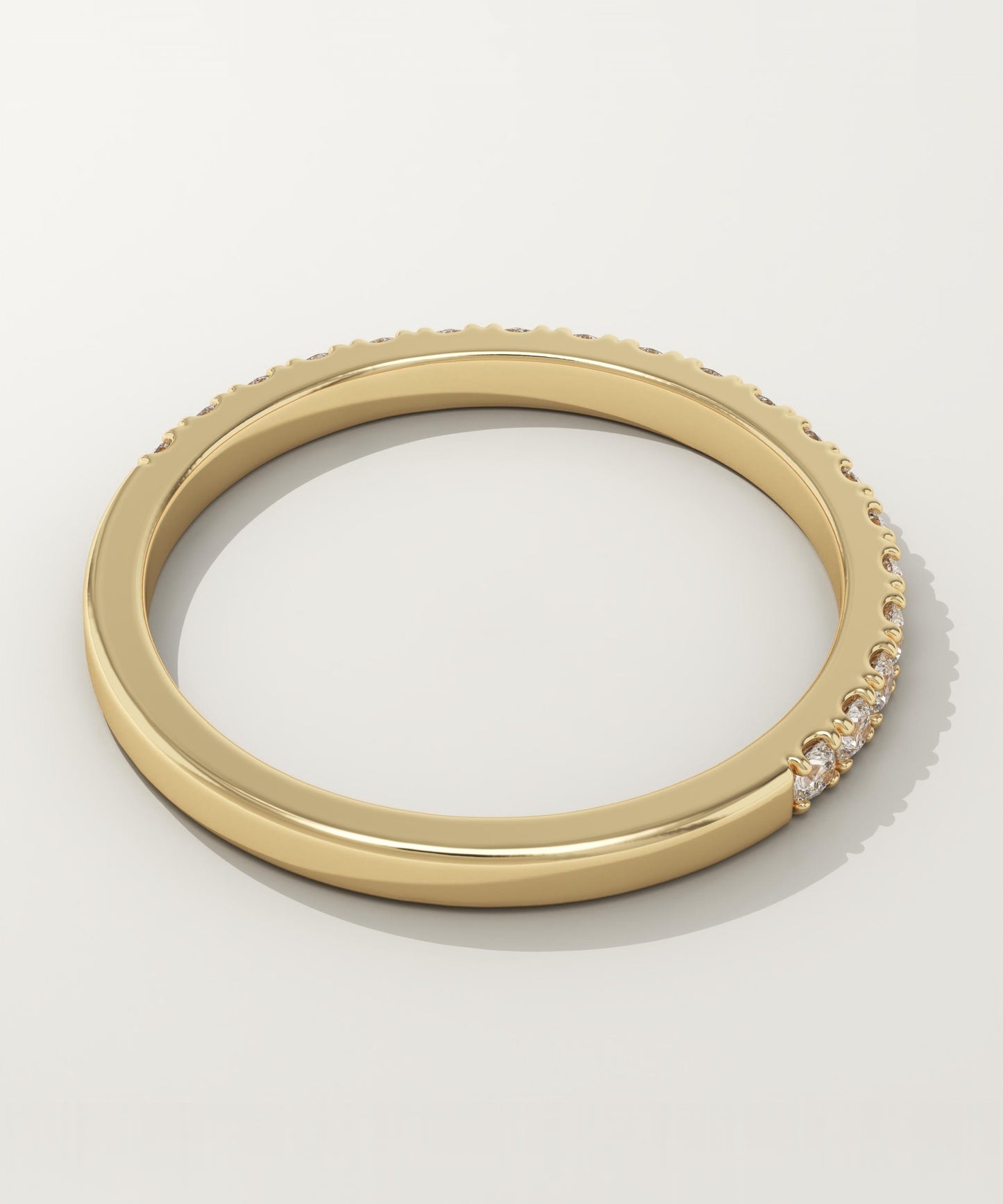 0.38 TCW Round Cut Lab-Grown Diamond Half Eternity Wedding Band