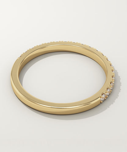 0.38 TCW Round Cut Lab-Grown Diamond Half Eternity Wedding Band