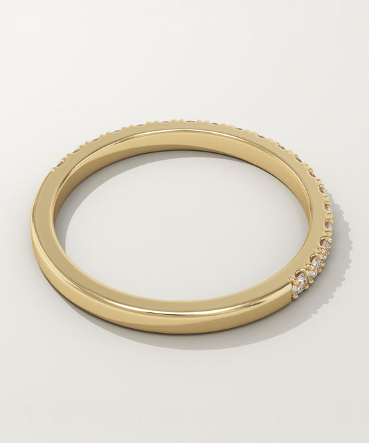 0.38 TCW Round Cut Lab-Grown Diamond Half Eternity Wedding Band