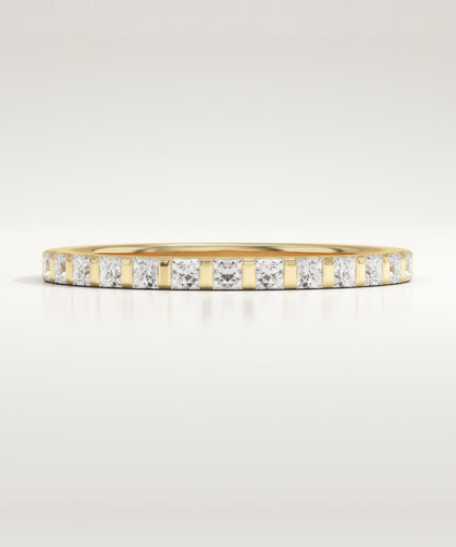 0.27 TCW Princess Lab-Grown Diamond Half Eternity Wedding Band