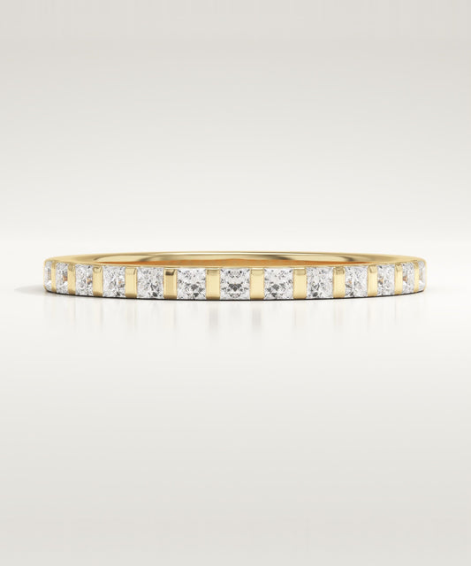 0.27 TCW Princess Lab-Grown Diamond Half Eternity Wedding Band