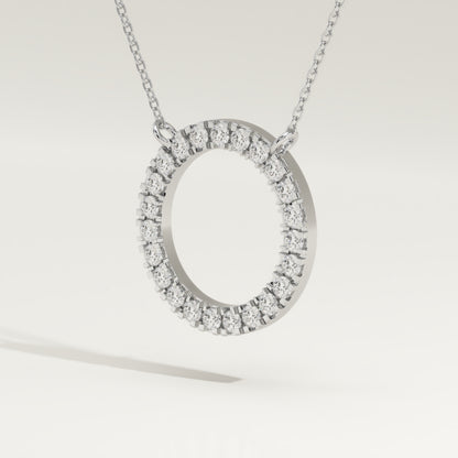 0.50 TCW Round Lab-Grown Diamond Circle Charm Necklace
