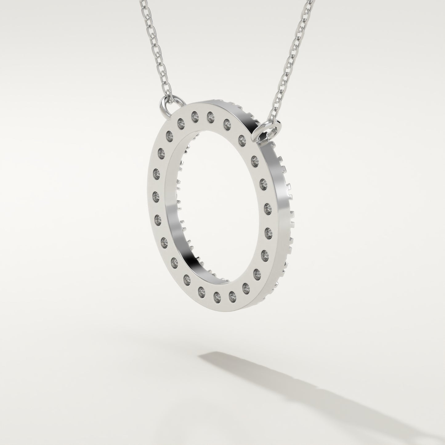 0.50 TCW Round Lab-Grown Diamond Circle Charm Necklace
