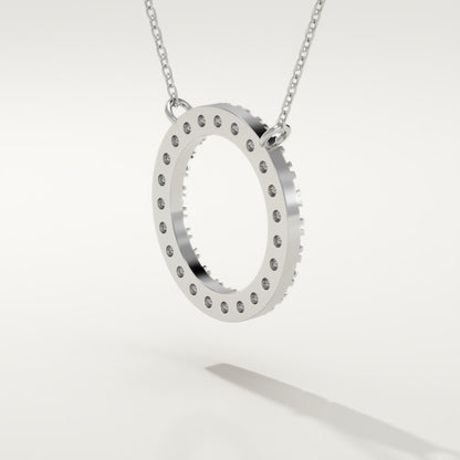 0.50 TCW Round Lab-Grown Diamond Circle Charm Necklace