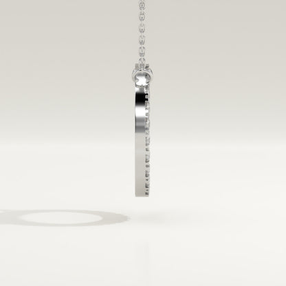 0.50 TCW Round Lab-Grown Diamond Circle Charm Necklace