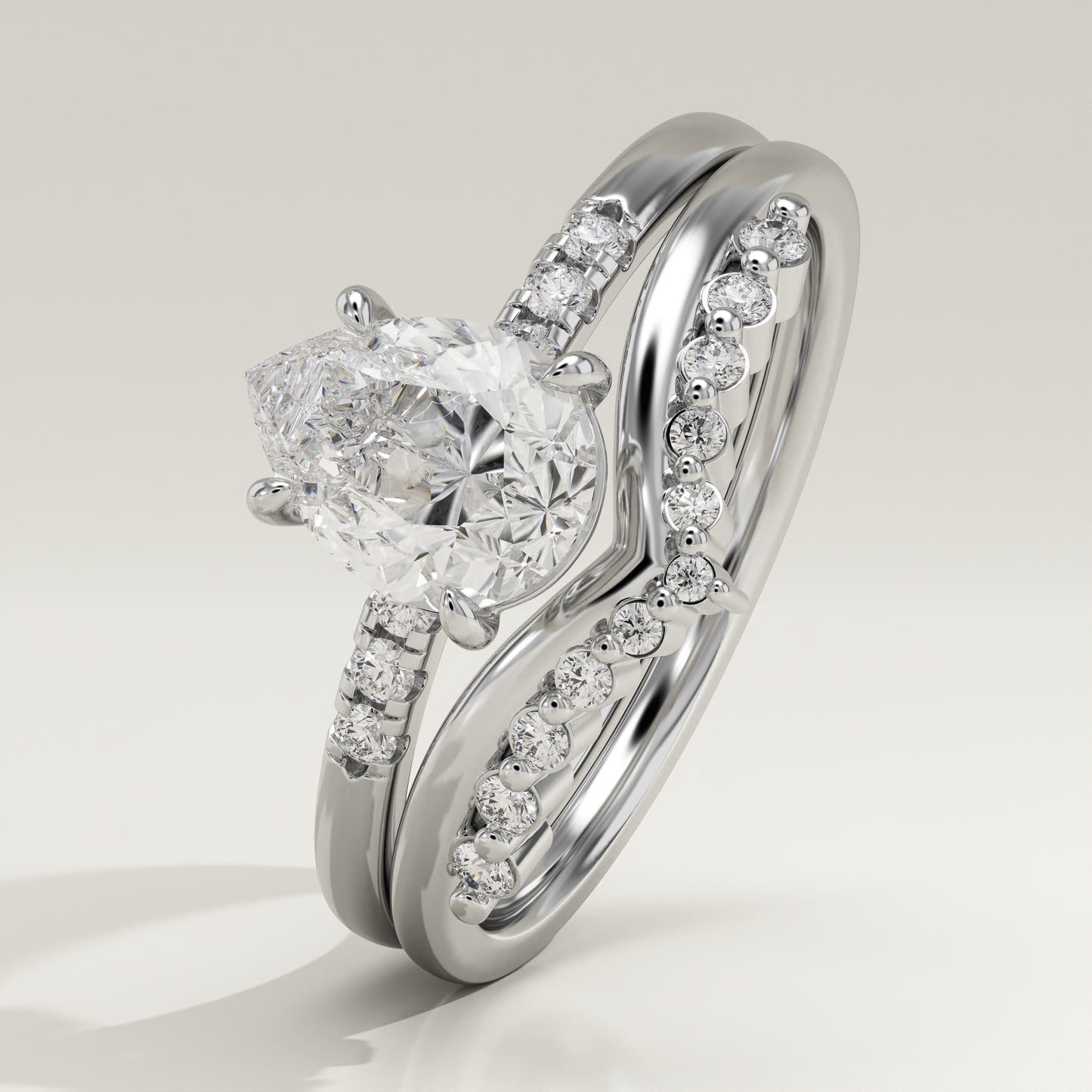 1 CT Pear Cut Moissanite Pave Bridal Set (US Size 7 Ready To Ship)