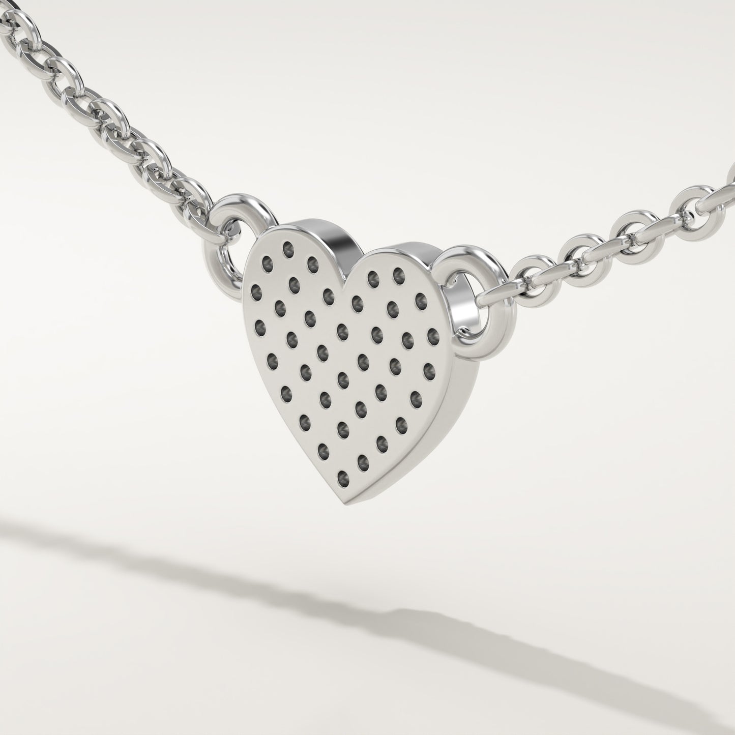 0.14 TCW Round Lab-Grown Diamond Heart Shaped Charm Necklace