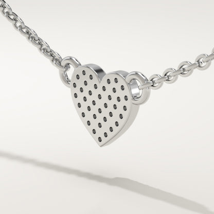 0.14 TCW Round Lab-Grown Diamond Heart Shaped Charm Necklace