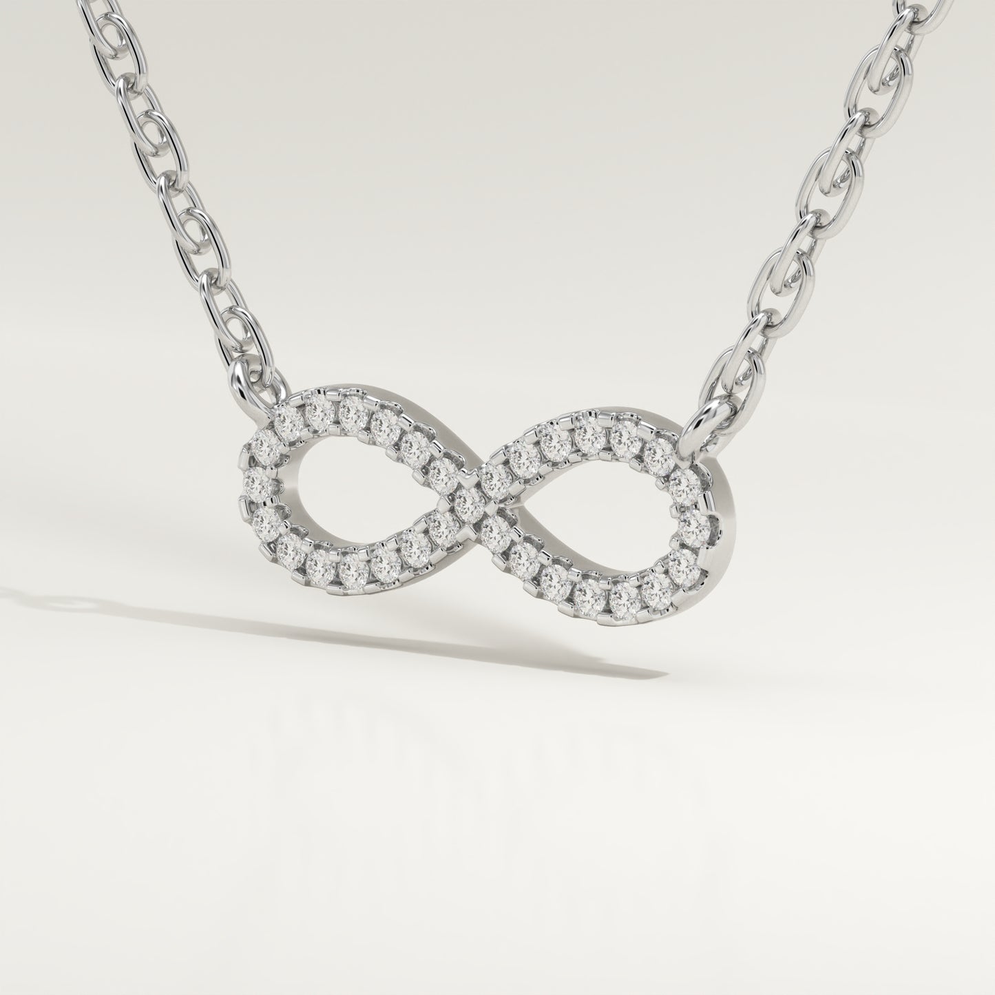 0.20 TCW Round Lab-Grown Diamond Infinity Charm Necklace