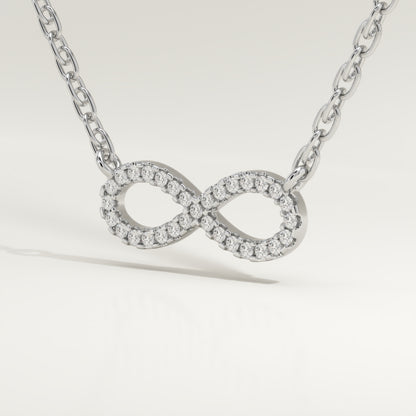0.20 TCW Round Lab-Grown Diamond Infinity Charm Necklace